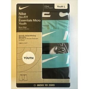 Nike Boys Youth L Dri-FIT Essentials Micro Boxer Briefs 3 Pack NWT